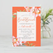 PixDezines Orchidee Eiland, Bruidsbrunch Oranje Kaart (Staand voorkant)