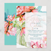 PixDezines Orchidee Isle, Waterverf Bat Mitzvah Kaart (Voorkant / Achterkant)