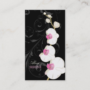 PixDezines orchidee+krullen/diy kleuren Visitekaartje