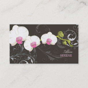 PixDezines orchidee+wervelingen/doe-het-zelf kleur Visitekaartje