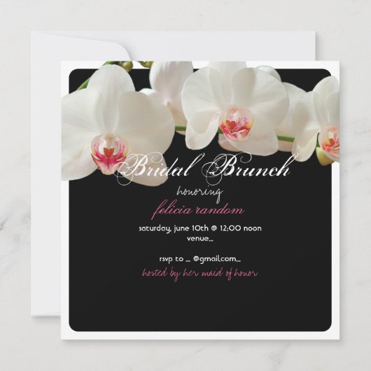 PixDezines orchideeën/bruidbrunch/dij achtergrond Kaart (Achterkant)