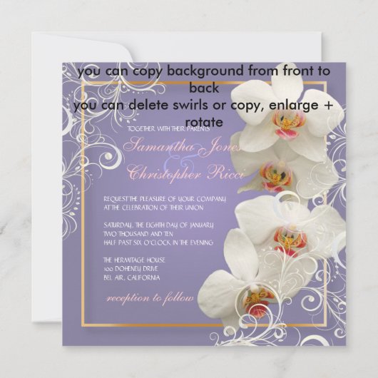 PixDezines orchideeën/phalaenopsis Kaart (Achterkant)