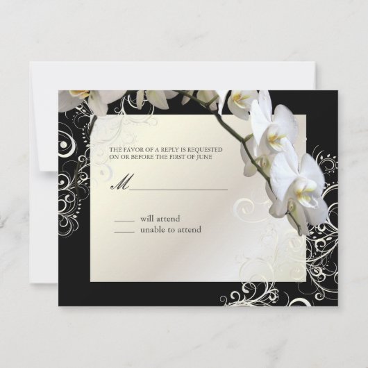 PixDezines orchideeën/phalaenopsis RSVP Kaartje (Achterkant)