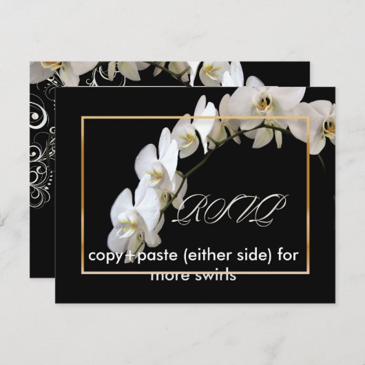 PixDezines orchideeën/phalaenopsis RSVP Kaartje (Voorkant / Achterkant)