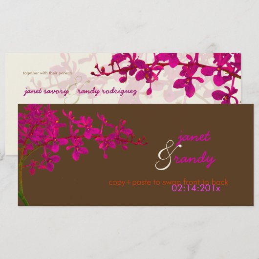 PixDezines orchideeën/renanthera Kaart (Voorkant / Achterkant)