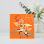 PixDezines Orchids/Oranje + Vlaanderen voor sierdo Kaart (Staand voorkant)