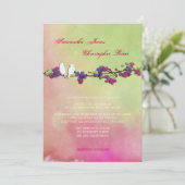 PixDezines Originele Tortelduifjes op waterverf Kaart (Staand voorkant)