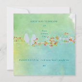 PixDezines Originele Tortelduifjes op waterverf Kaart (Achterkant)