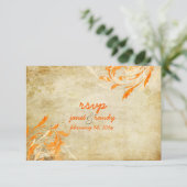PixDezines Ornamental Leaves+Swirls RSVP Kaartje (Staand voorkant)