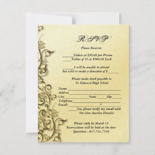 PixDezines Ornamental Rustic Gold Swirls Aankondiging