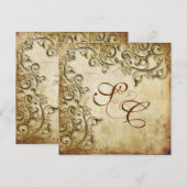 PixDezines ORNAMENTAL RUSTIC GOLD SWIRLS/LUXEpaper Kaart (Voorkant / Achterkant)