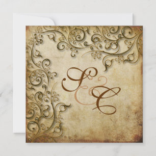 PixDezines ORNAMENTAL RUSTIC GOLD SWIRLS/LUXEpaper Kaart