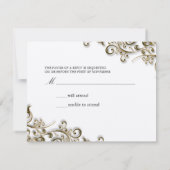 PixDezines Ornamental Rustic Gold Swirls RSVP Kaartje (Achterkant)