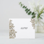 PixDezines Ornamental Rustic Gold Swirls RSVP Kaartje (Staand voorkant)