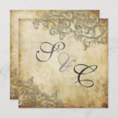 PixDezines Ornamental Rustic Silver Swirls Kaart (Voorkant / Achterkant)