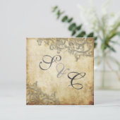 PixDezines Ornamental Rustic Silver Swirls Kaart (Staand voorkant)