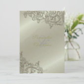 PixDezines Ornamental Rustic Silver Swirls Kaart (Staand voorkant)