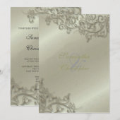 PixDezines Ornamental Rustic Silver Swirls Kaart (Voorkant / Achterkant)