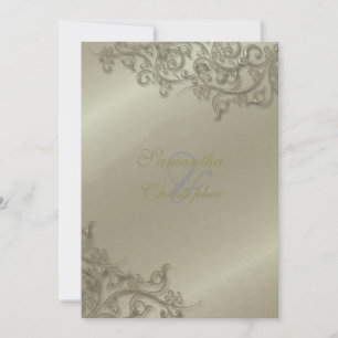 PixDezines Ornamental Rustic Silver Swirls Kaart