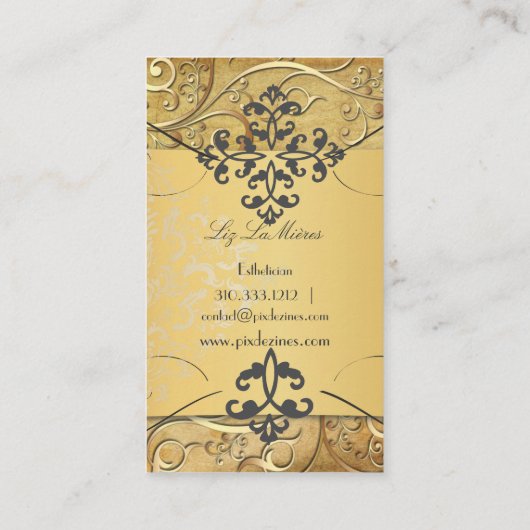 PixDezines  ORNAMENTAL SWIRLS/FILIGREE Visitekaartje (Achterkant)