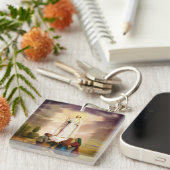 PixDezines Our Lady of Fatima Sleutelhanger (Voorkant Rechts)