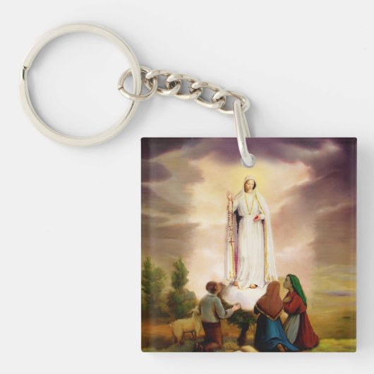 PixDezines Our Lady of Fatima Sleutelhanger (voorkant)