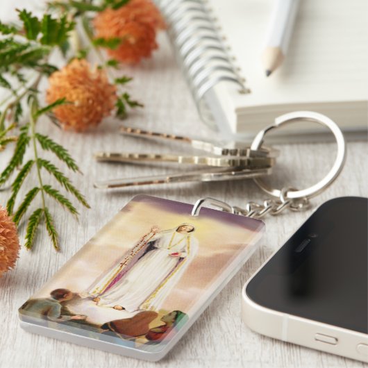 PixDezines Our Lady of Fatima Sleutelhanger (Voorkant Rechts)