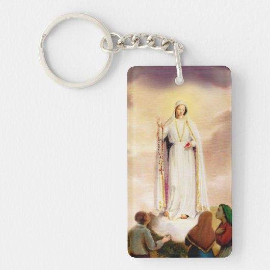 PixDezines Our Lady of Fatima Sleutelhanger (Voorkant)