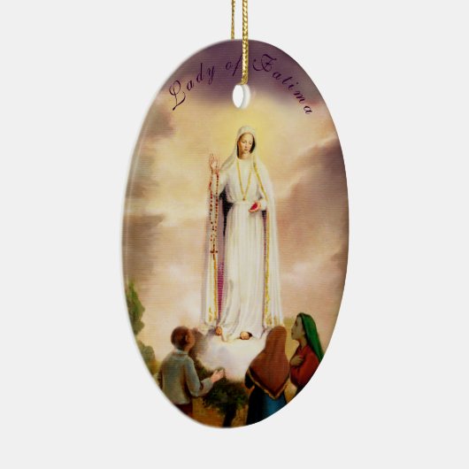 PixDezines Our Lady of Fatima, Text  C Keramisch Ornament (Rechts)