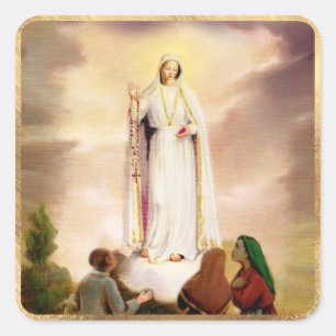 PixDezines Our Lady of Fatima Vierkante Sticker