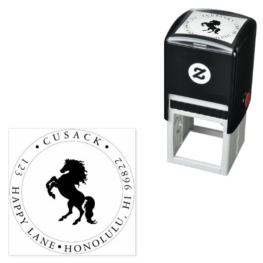 PixDezines Paard op achterpoten Zelfinktende Stempel (In situ)