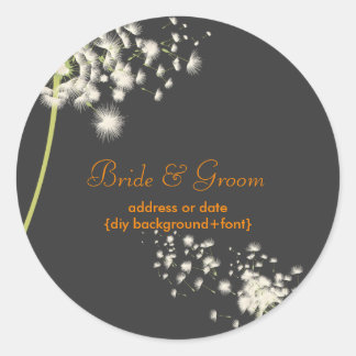 PixDezines paardenbloem/diy achtergrondkleur Ronde Sticker