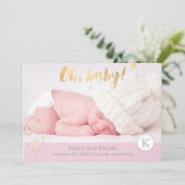 PixDezines paardenbloemen geboorte aankondiging (Staand voorkant)