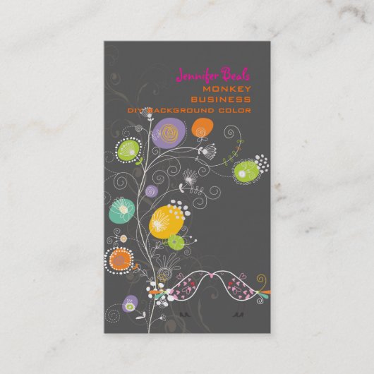 PixDezines paardenbloemen+liefde vogels ♥♥♥♥ Visitekaartje (Voorkant)