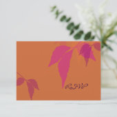 PixDezines paars+roze herfst RSVP Kaartje (Staand voorkant)