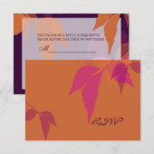 PixDezines paars+roze herfst RSVP Kaartje (Voorkant / Achterkant)