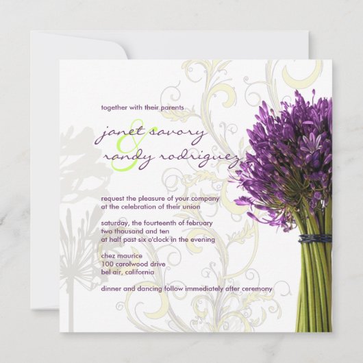 PixDezines Paarse Agapanthus/DIY achtergrondkleur Kaart (Achterkant)