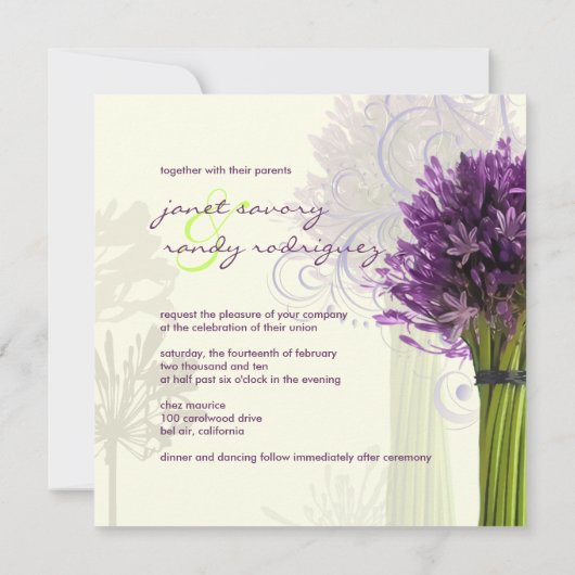 PixDezines Paarse Agapanthus/DIY achtergrondkleur Kaart (Achterkant)