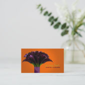PixDezines paarse calla/diy achtergrond kleur Visitekaartje (Staand voorkant)