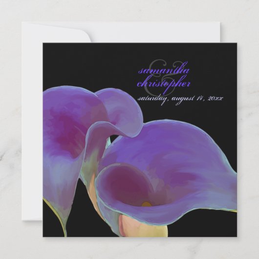 PixDezines paarse calla lilies/dij Kaart (Voorkant)