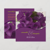 PixDezines paarse calla lilies/dij Kaart (Voorkant / Achterkant)