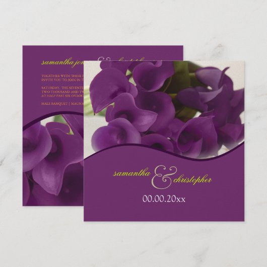 PixDezines paarse calla lilies/dij Kaart (Voorkant / Achterkant)