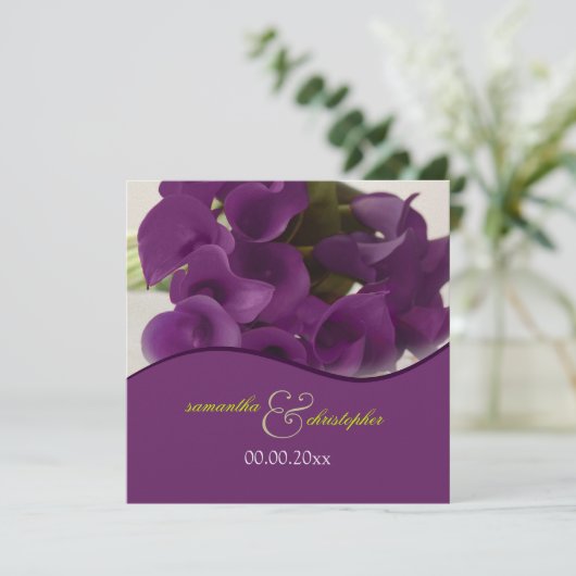 PixDezines paarse calla lilies/dij Kaart (Staand voorkant)