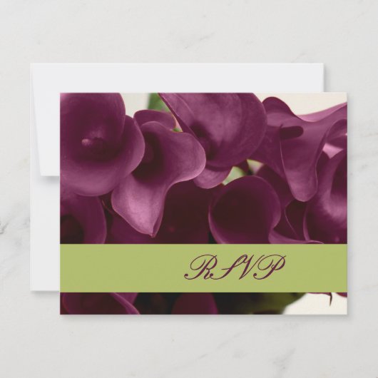 PixDezines paarse calla lilies/dij RSVP Kaartje (Voorkant)