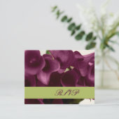 PixDezines paarse calla lilies/dij RSVP Kaartje (Staand voorkant)