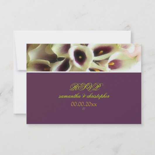 PixDezines paarse calla lilies/dij RSVP Kaartje (Voorkant)