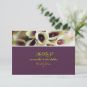 PixDezines paarse calla lilies/dij RSVP Kaartje (Staand voorkant)