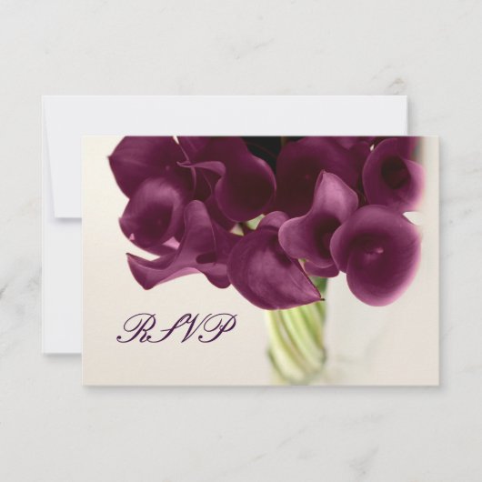PixDezines paarse calla lilies/dij RSVP Kaartje (Voorkant)