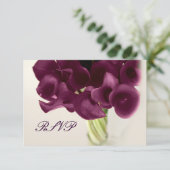 PixDezines paarse calla lilies/dij RSVP Kaartje (Staand voorkant)