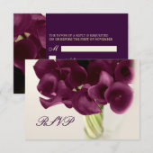 PixDezines paarse calla lilies/dij RSVP Kaartje (Voorkant / Achterkant)